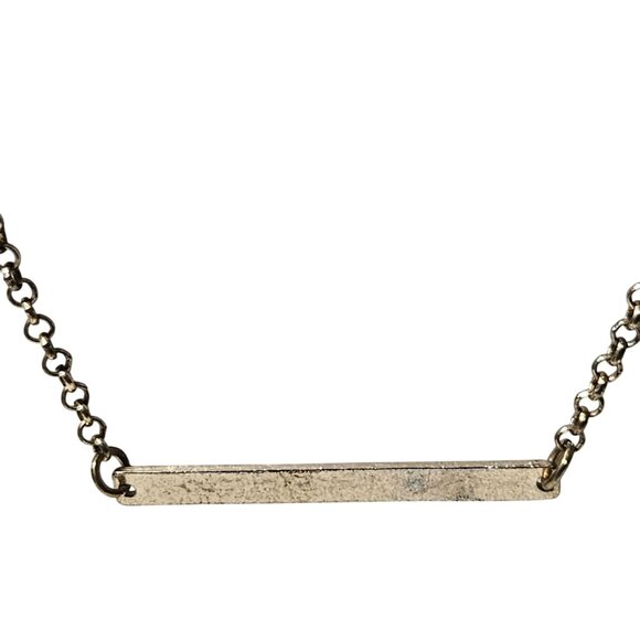 Elegant Gold Tone Bar Pendant Necklace Classic Minimalist Design Fashion Jewelry - Picture 2 of 5